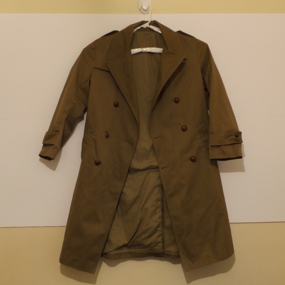 Vintage Military Style Trench Coat Medium